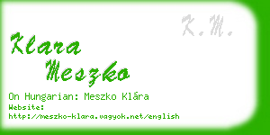 klara meszko business card